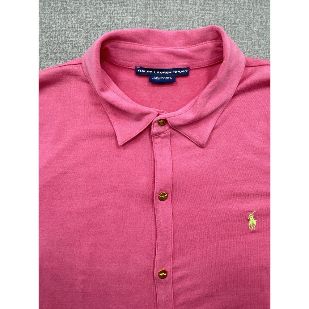 Ralph Lauren Sport Womens Shirt Pinkā Large Silk Long Sleeve.